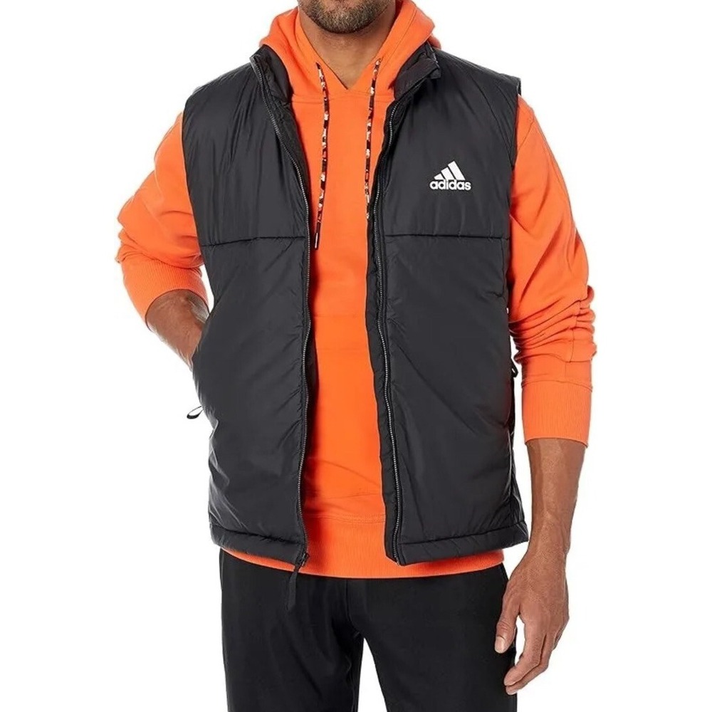 Adidas‎ BSC Vest 3-Stripes Outdoor Insulated Jacket Mens Small HI0945 Black $80
